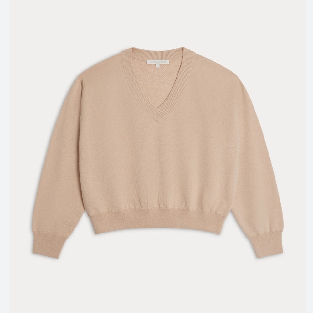 NakedCashmere Sabrina V-Neck Cropped Cotton Cashmere Sweater XS
